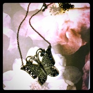 Black Butterfly Necklace